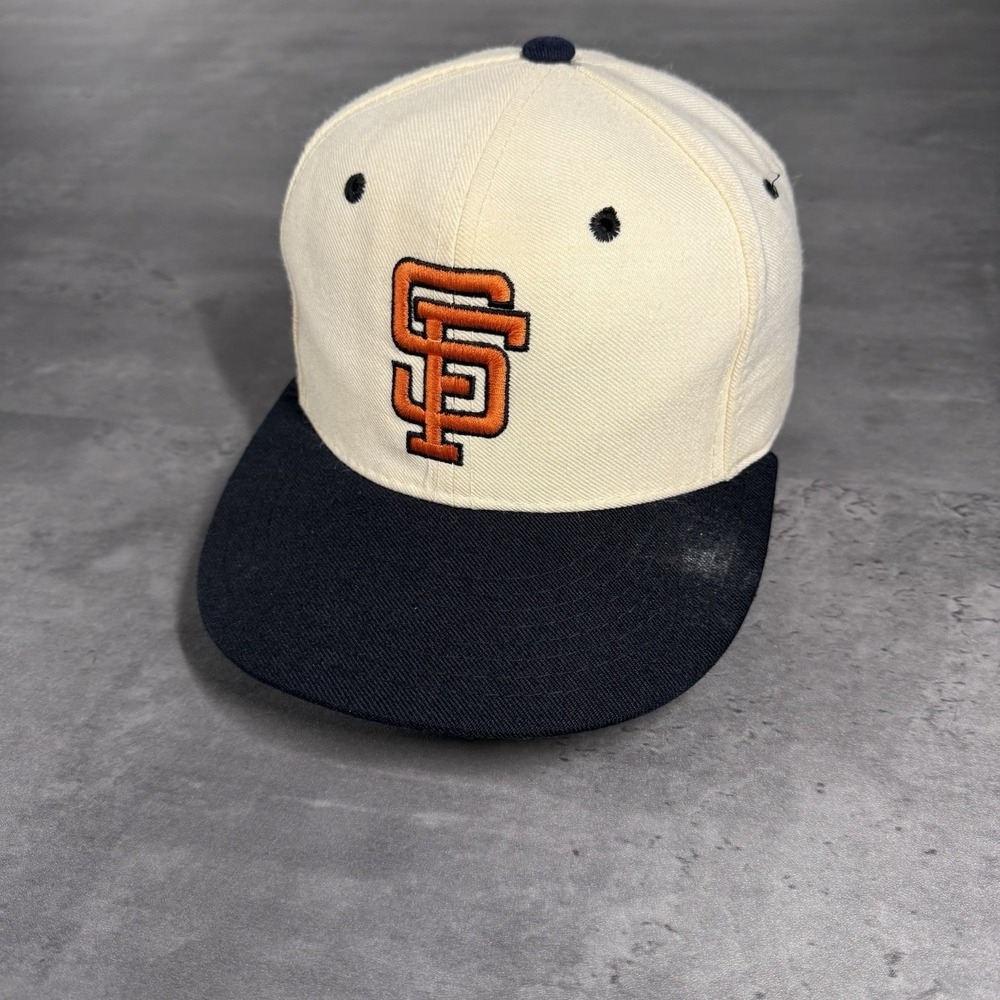 Vintage San Francisco Hat New Era Cap MLB Pro Model Two Tone White Black 90s